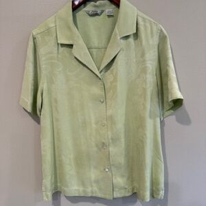 Tommy Bahama silk jacquard camp blouse